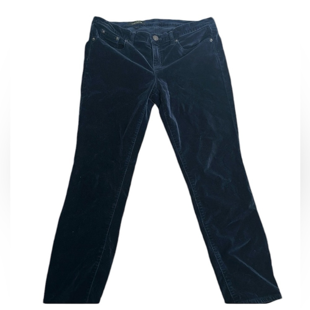 J crew tooth pick navy blue velvet pants size 31
